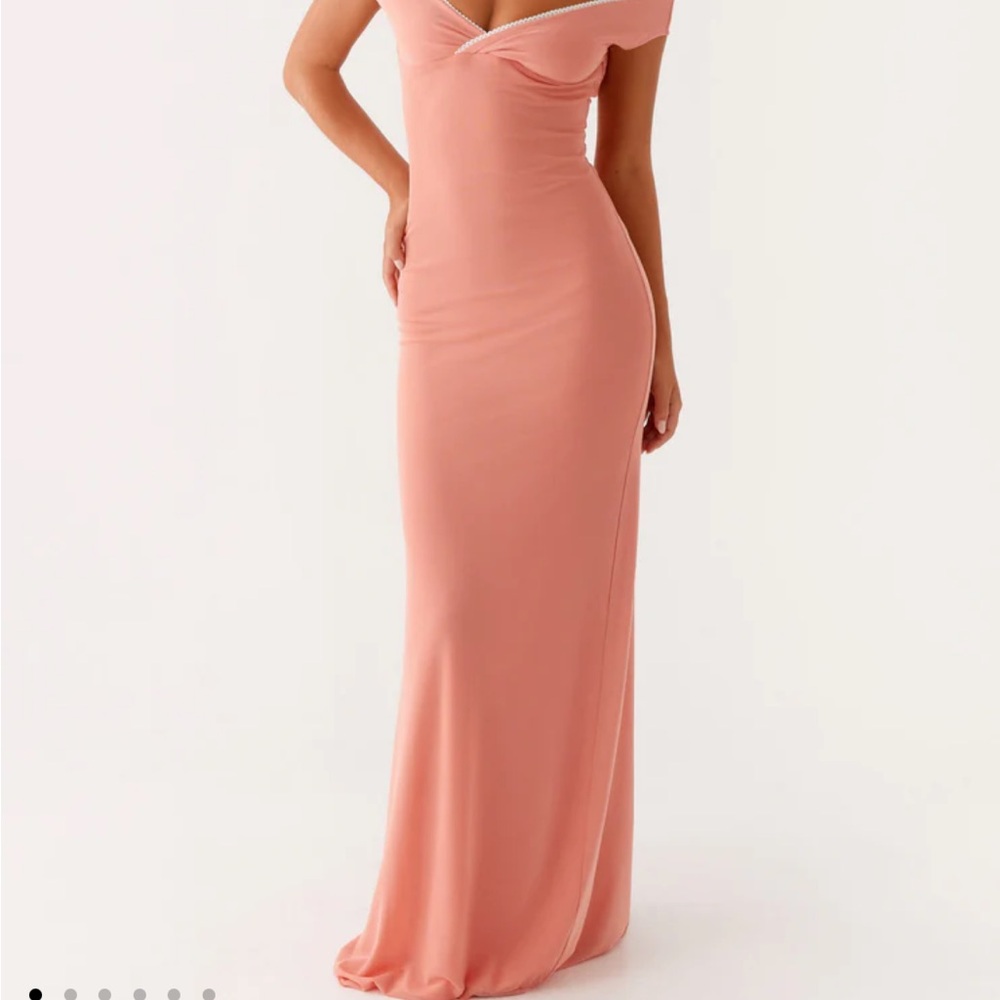 Peppermayo Off-Shoulder Peach Maxi Dress